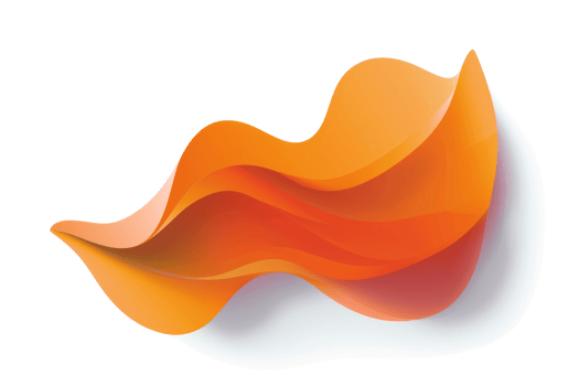 A large orange wave with a white background. The orange wave is flowing and has a sense of movement png