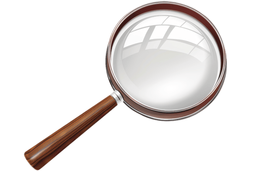 High-quality magnifying glass illustration with a wooden handle, perfect for search, exploration, and investigation themed projects. png