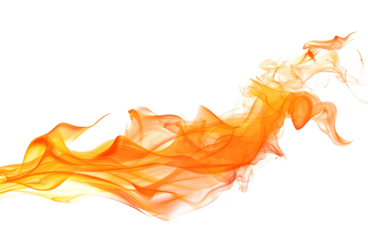 The orange flame is long and thin, with a bright orange hue. It is dancing in the air, creating a sense of movement and energy. The flame is the focal point of the image png