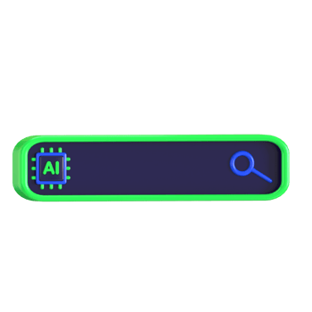 A green and blue button with a search icon png