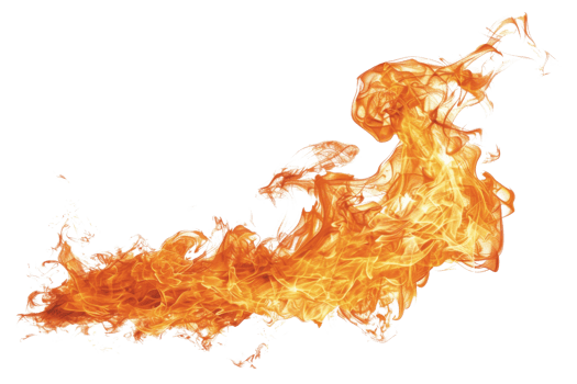 Dynamic flame isolated on transparent background. Perfect for design projects, digital artwork, or creating dramatic visual effects. png