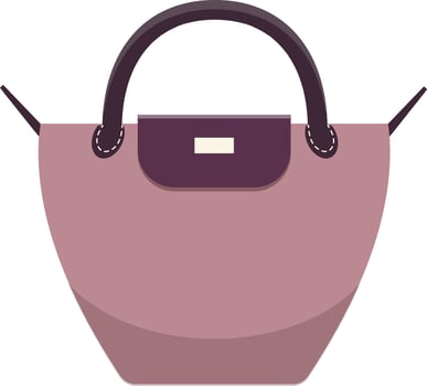 Stylish pink handbag with leather straps and clasps, isolated on white background, perfect for fashion projects vector