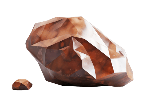 A large rock sits on a white background. The rock is rough and jagged, with a few small pieces sticking out of it. The scene is peaceful and serene png