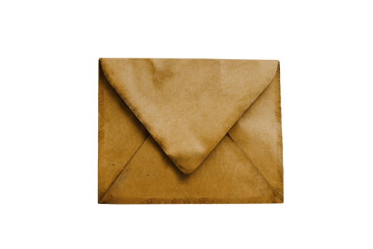 A brown envelope with a brown paper on it png