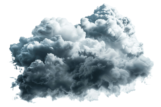 A high-resolution image of a dense, dark cloud with intricate details and dramatic lighting. Perfect for weather-related projects and atmospheric themes. png