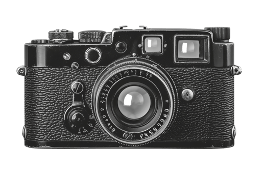 A black camera with a black strap png