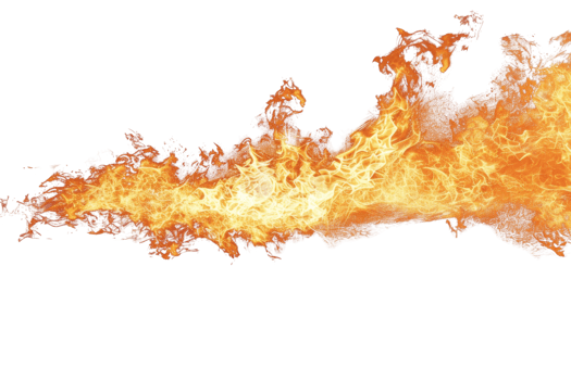 Fiery flame burst isolated on transparent background, perfect for energy, power, and danger themed designs. png