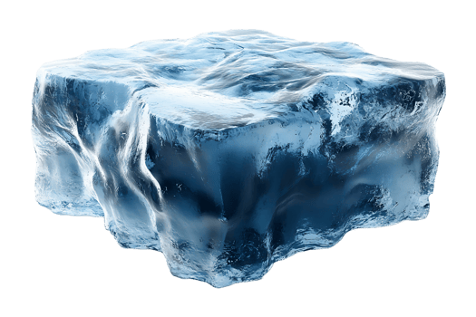 Water cube podium isolated on transparent background. png