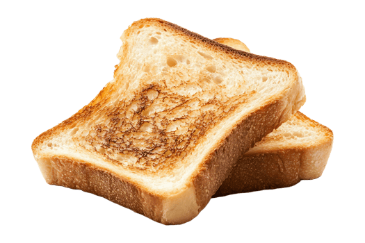 Toasted bread slice isolated on transparent background. png