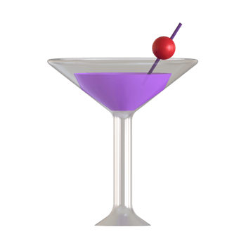 A purple martini with a cherry on top png