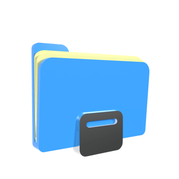 A blue folder with a yellow folder inside png