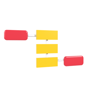 A red and yellow block with two red and yellow pieces png