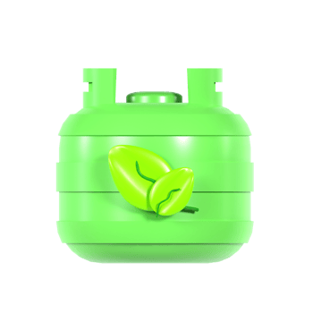 A green gas tank with leaves on it png