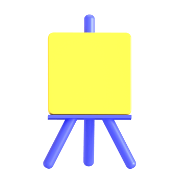 A yellow easel with a blue stand png