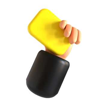A hand holding a yellow card in a black box png
