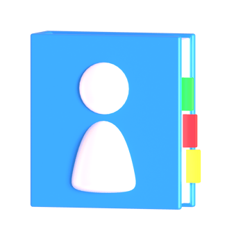 A blue folder with a person icon on it png