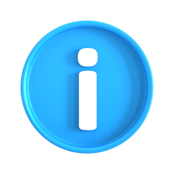 A blue button with the word i on it png