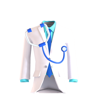 A doctor's coat and tie with a stethoscope png