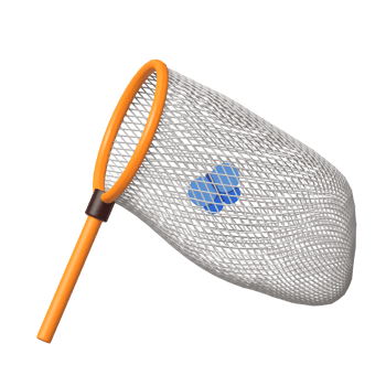 A net with a blue ball in it png