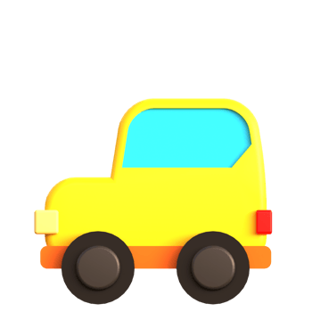 A yellow toy car on a black background png