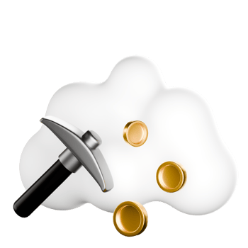 A hammer and a cloud with gold coins png