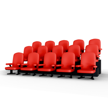 A row of red seats in an auditorium png