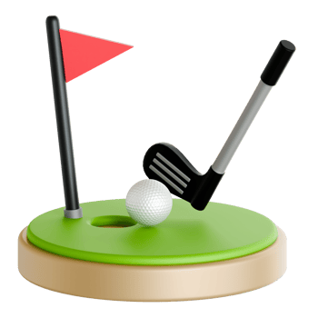 Golf ball and tee icon png