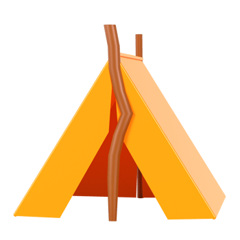 A tent with a stick sticking out of it png