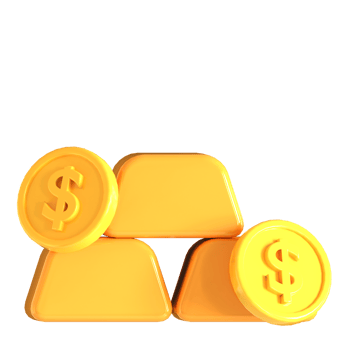 Gold coins and dollar signs png