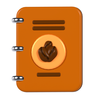 A notebook with a coffee bean on it png