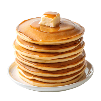 A stack of pancakes with butter on top png