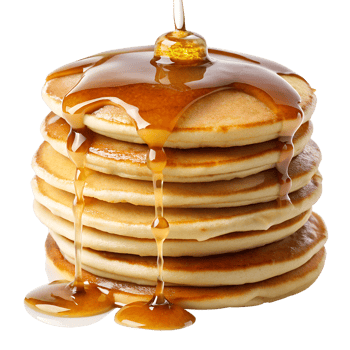 Pancakes with syrup on top of them png