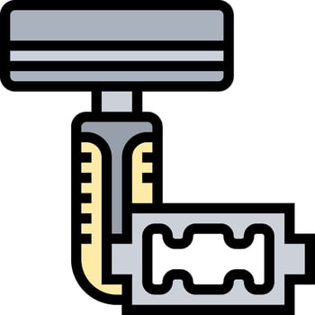 A razor and a razor blade are shown in this illustration vector