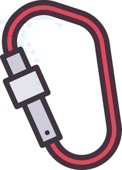 A red cord with a black plug on it vector