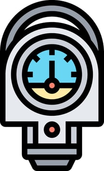 A cartoon gas gauge with a clock on it vector