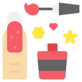 Nail polish and nail art icons vector