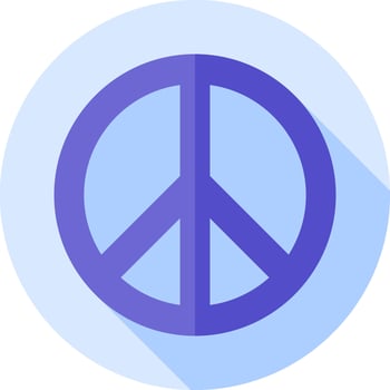 Peace symbol flat icon with long shadow vector