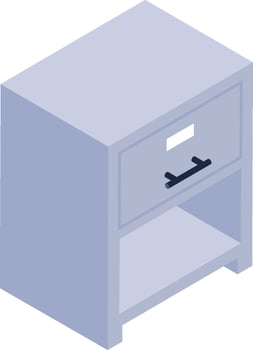 A blue nightstand with a drawer vector