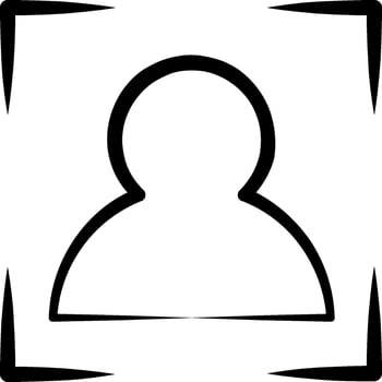A person icon in a square frame vector