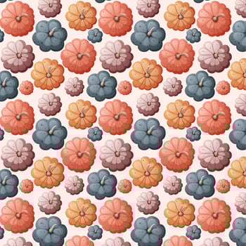 Seamless pattern featuring pumpkins of various shapes, sizes, and colors. illustration for autumn-themed designs, Halloween decorations, Thanksgiving invitations, and seasonal packaging. vector
