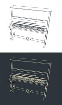 Piano classical instrument illustrations vector