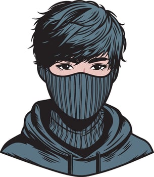 Boy wearing mask design art vector