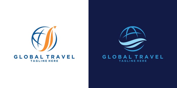 global travel logo design,holiday,destination,flight, logo design,symbol,icon,creative idea. vector