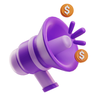 Megaphone Business finacial illustration 3D png
