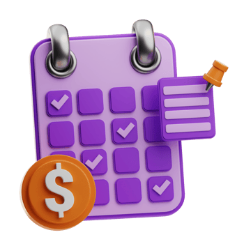 Schedule Planning Business finacial illustration 3D png