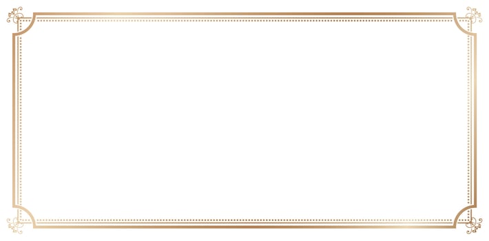 rectangle frame ornamental corner golden colors isolated on white backgrounds simple line corner ornate pattern for design frame for your text or image, borders divider, labels, certificate completion vector