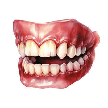 Watercolor Painting of a Human Mouth with Teeth png