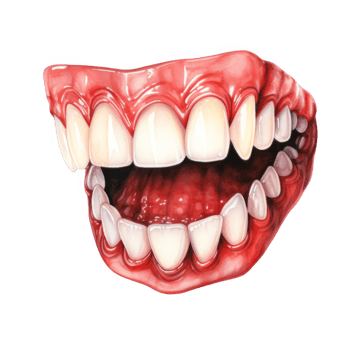 Watercolor Illustration of a Human Mouth with Teeth png