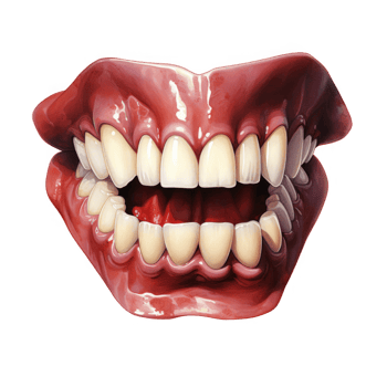 A Detailed Illustration of a Wide Open Mouth with White Teeth png