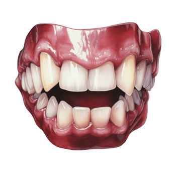 Close-up of a Human Mouth with Fangs and Open Lips png